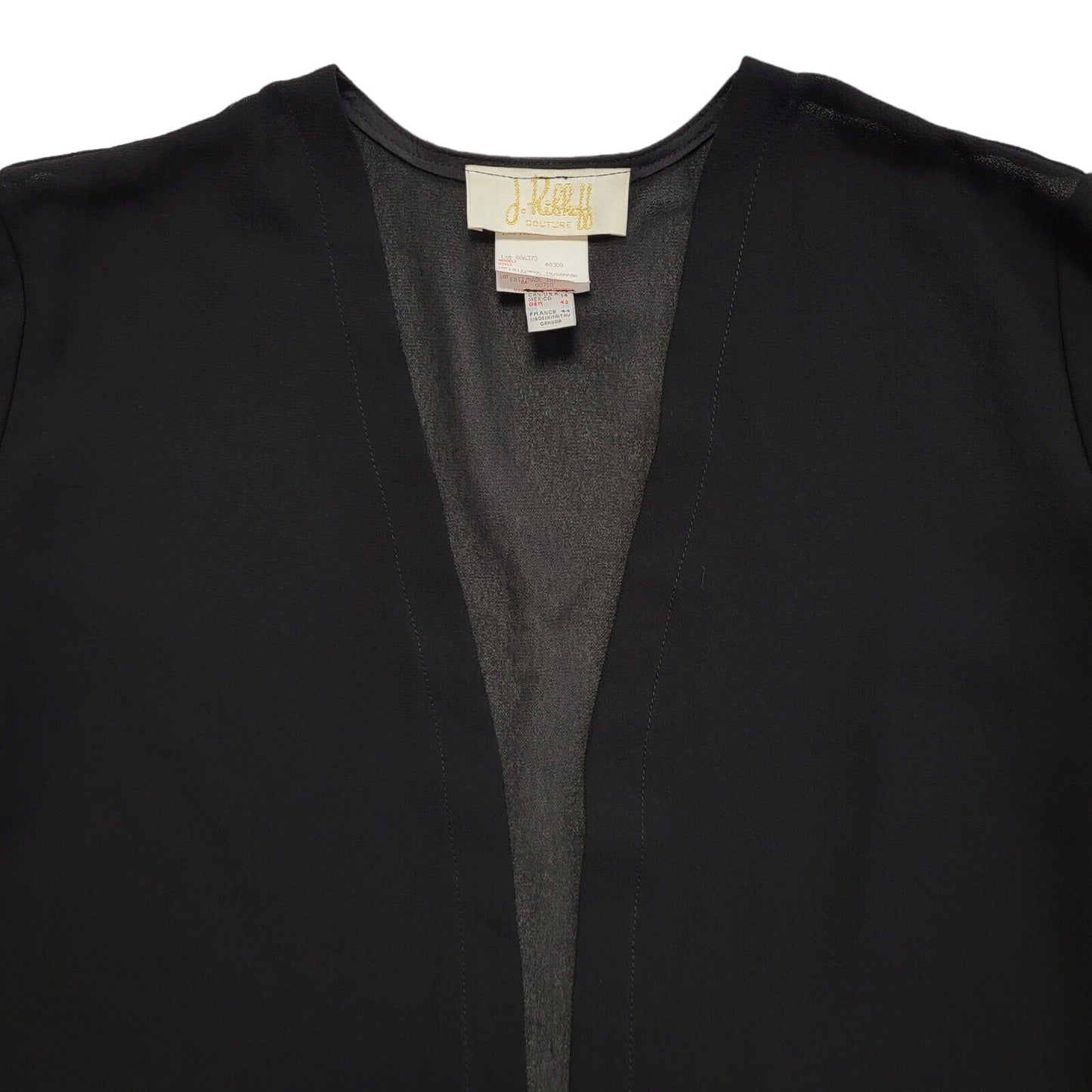 J.Ribboff Y2K Black & White Open Front Sheer Cardigan Womens UK 16