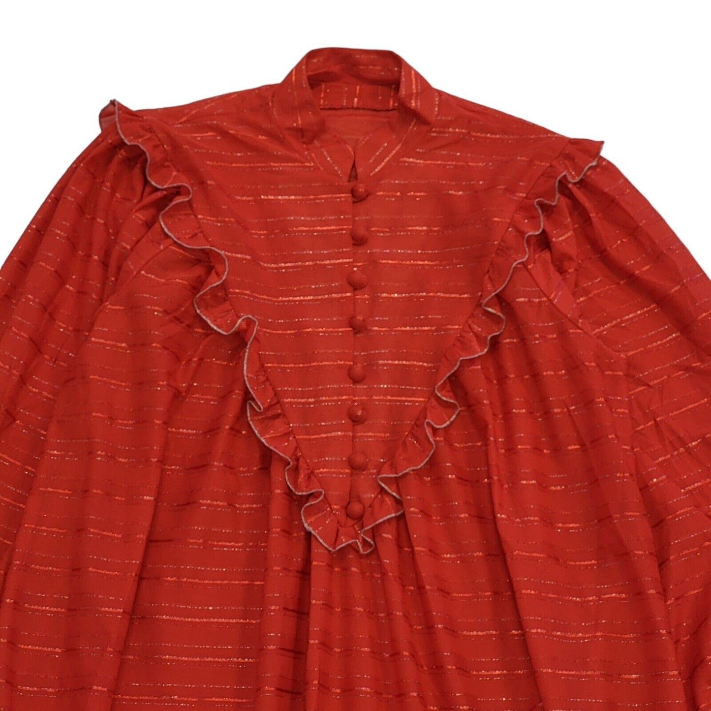 80s Vintage Red Long Sleeve Evening Dress Women's Size 16