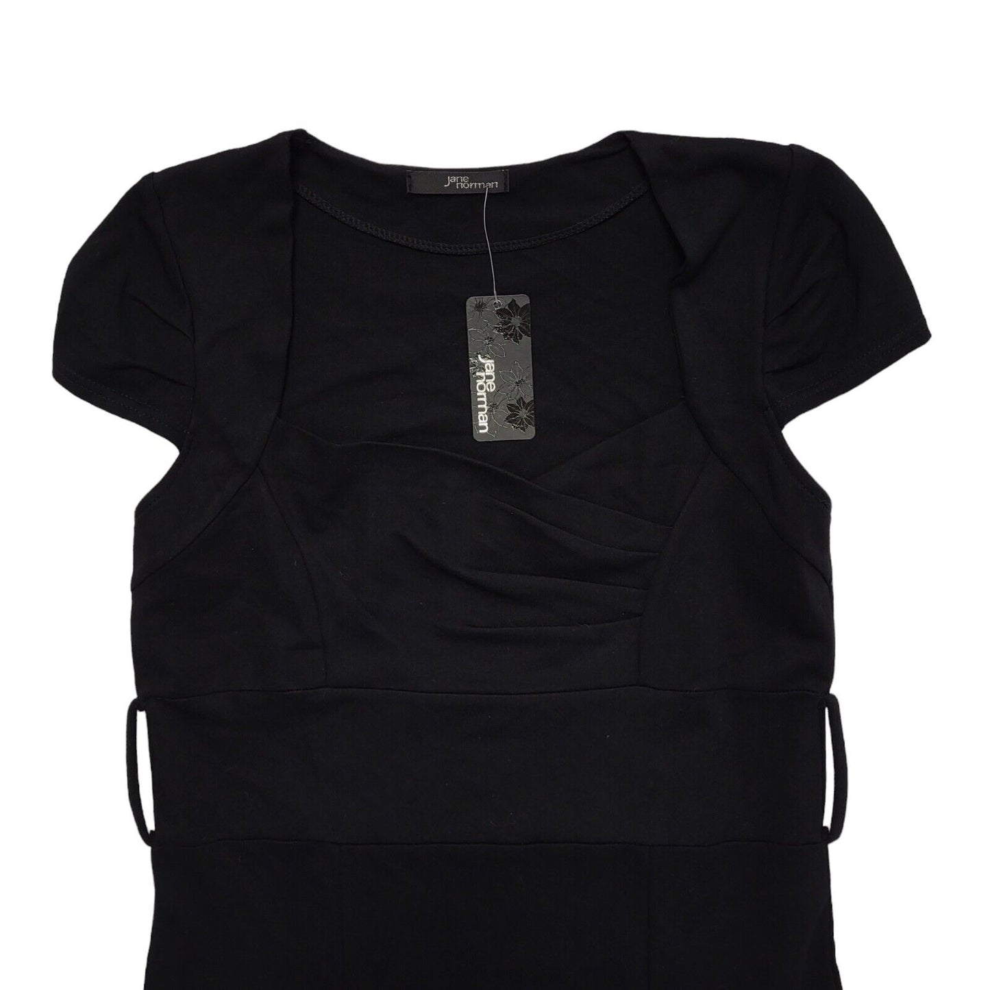 Jane Norman Vintage Y2K Black Knee Length Dress BNWT Womens UK 14
