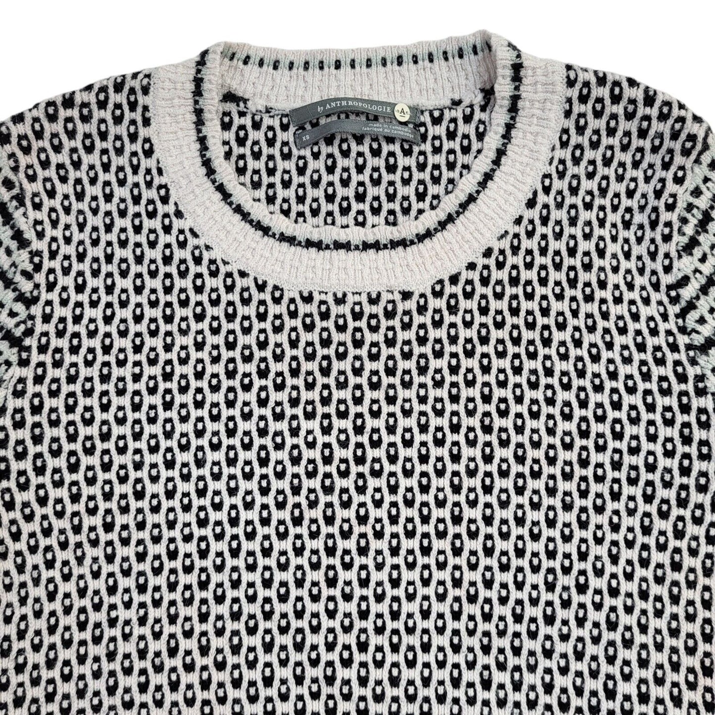 Anthropologie Pink & Black Vintage Y2K Knit T-Shirt Uk Women's Size XS