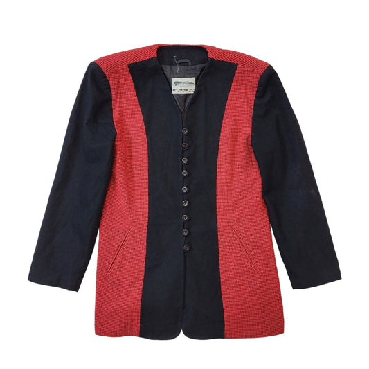 Express 80s Vintage Black & Red Button Up Blazer Women's Size Small