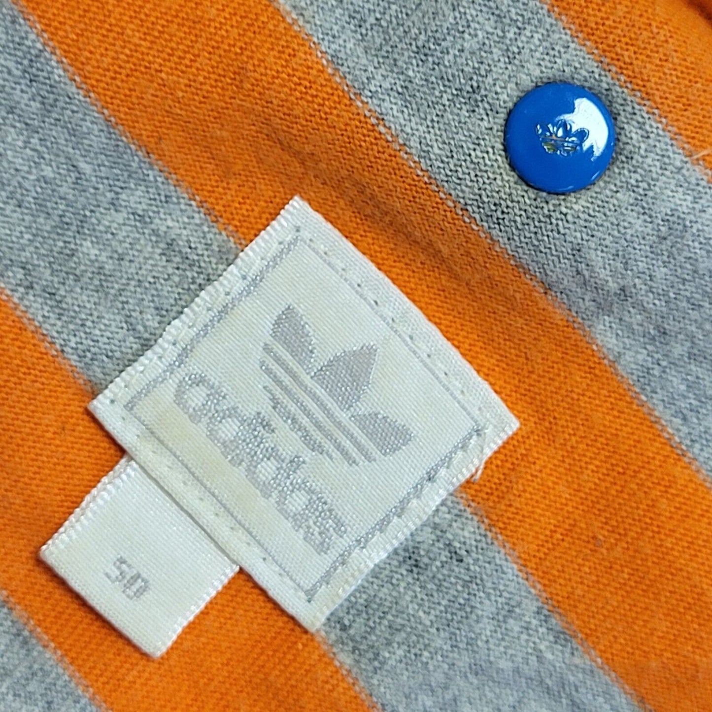 Adidas Orange & Grey Striped Vintage 90s T-Shirt Uk Men's Medium