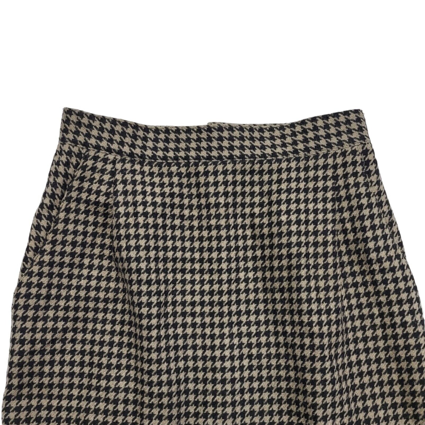 Pino Vintage 80's Brown & Black Houndstooth Straight Skirt Women's UK 6 W24