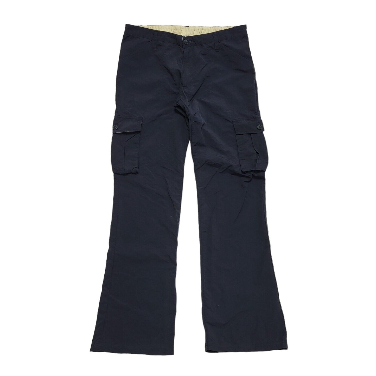 Adidas Y2K Navy Blue Straight Leg Cargo Trousers Women's UK 12 W30 L30