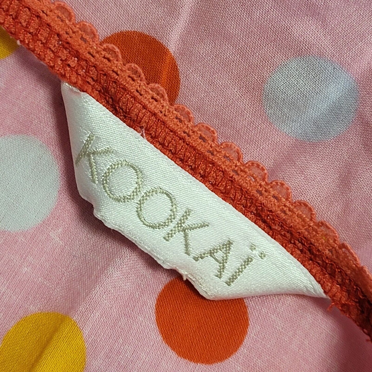 Kookai Vintage Y2K Pink Polka Dot Trumpet Skirt Zip Up Womens UK Size 10