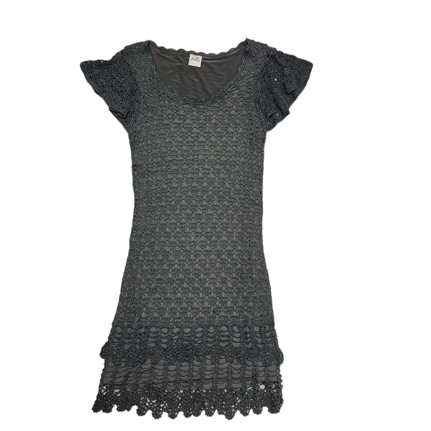Belle By Oasis Y2K Grey Laced Short Party Dress UK Size Medium
