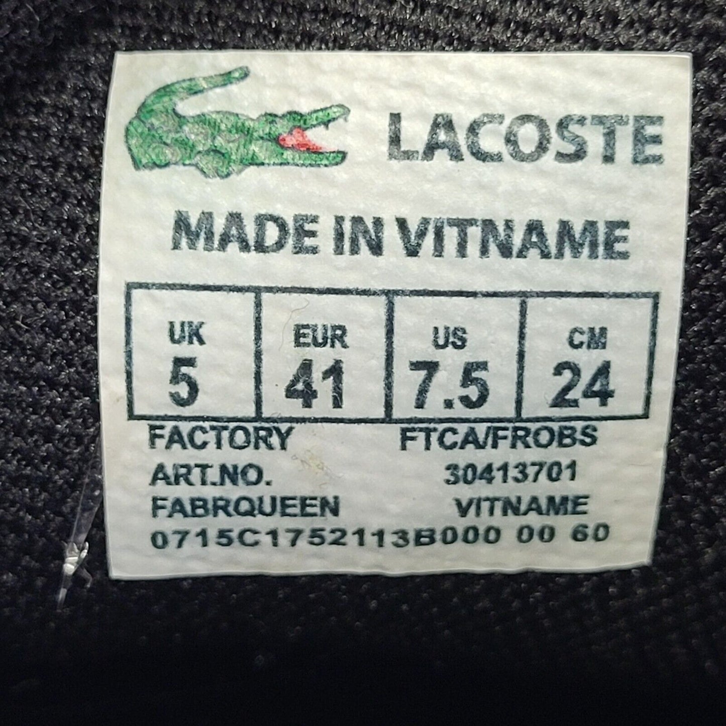 Lacoste Brown & White Lace-up Sports Casual Trainers Uk Men's Size 5