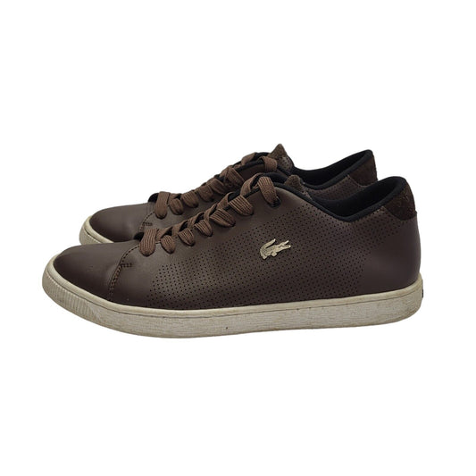 Lacoste Brown & White Lace-up Sports Casual Trainers Uk Men's Size 5