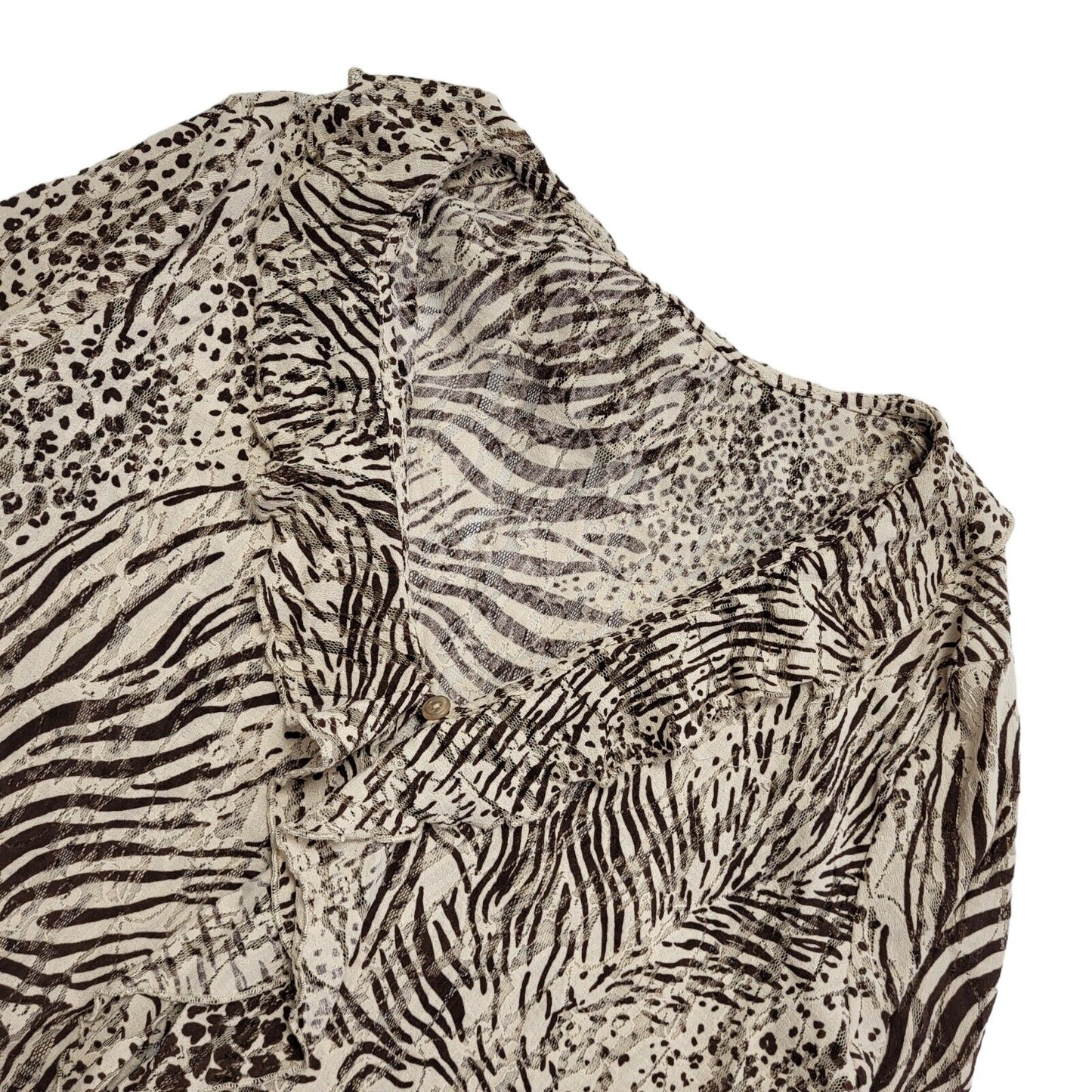 Berkertex Animal Print Button Up Blouse Womens UK 18