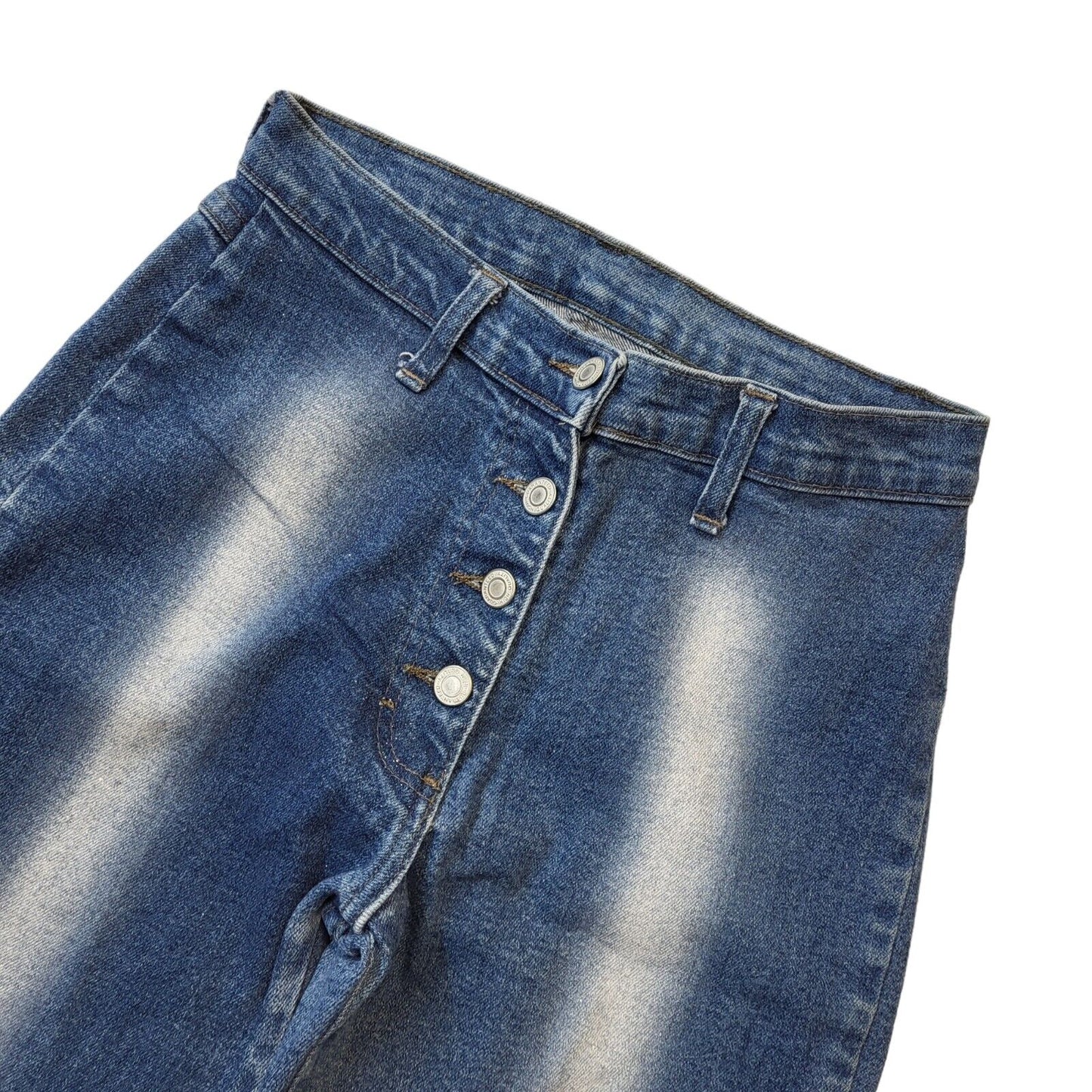 90s Vintage Blue High Waist Denim Bleached Jeans Women's Size 12 W30 L30