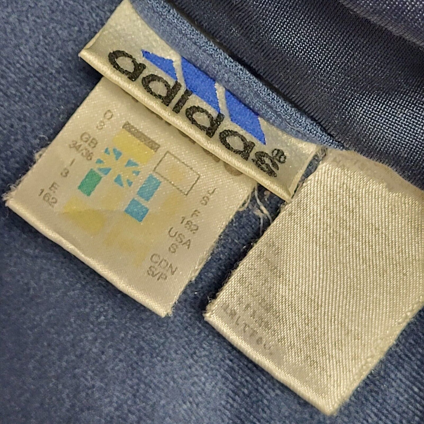 Adidas 90s Vintage Blue & White Track Jacket Uk Men's Size S