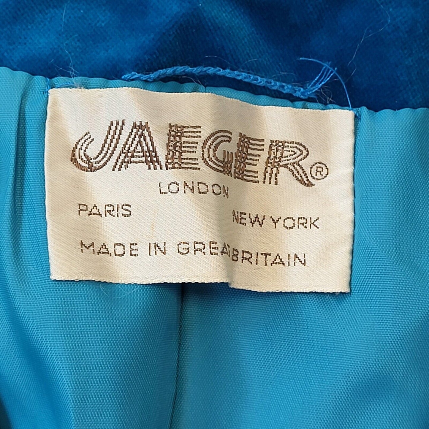 Jaeger 80s Vintage Blue One Button Wool Jacket  Women's Size 12