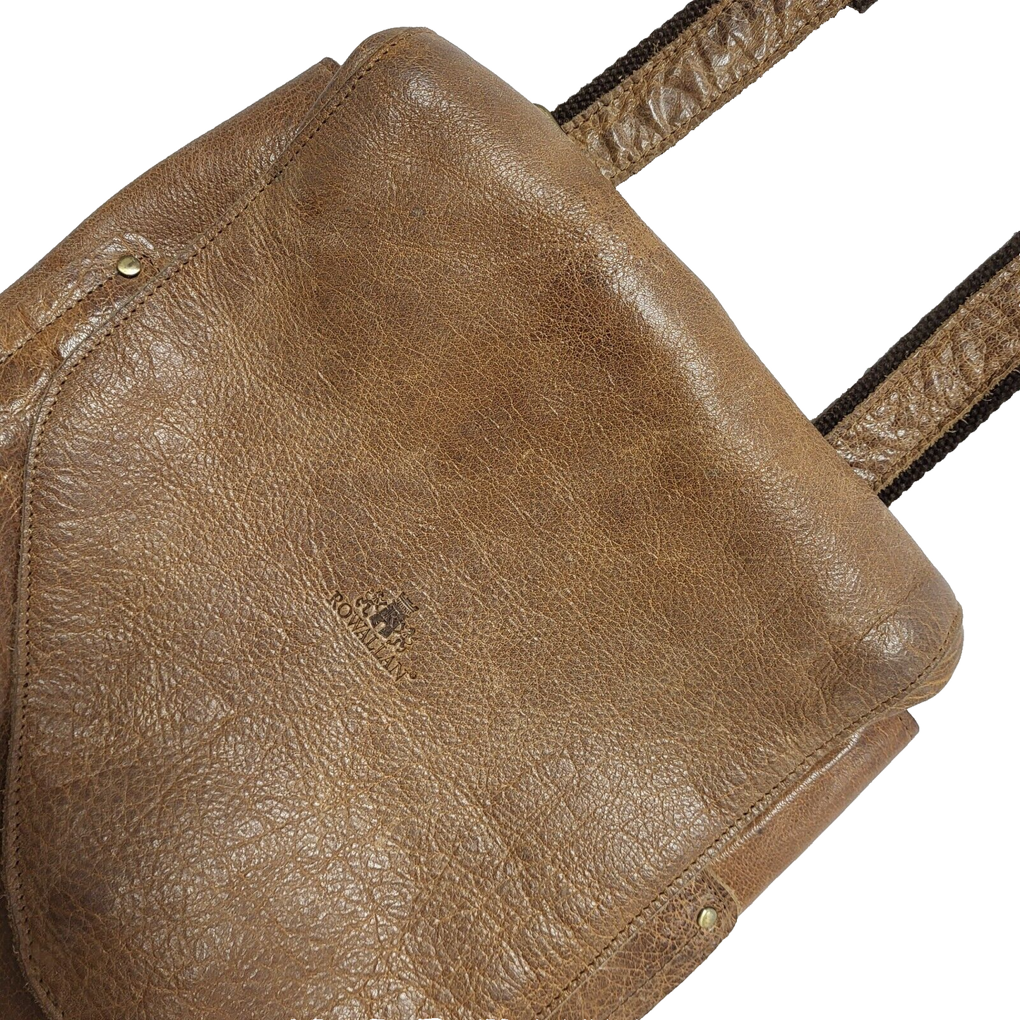Rowallen Brown Vintage Leather Satchel/Top Handle Bag Uk Women's 13" x 10"