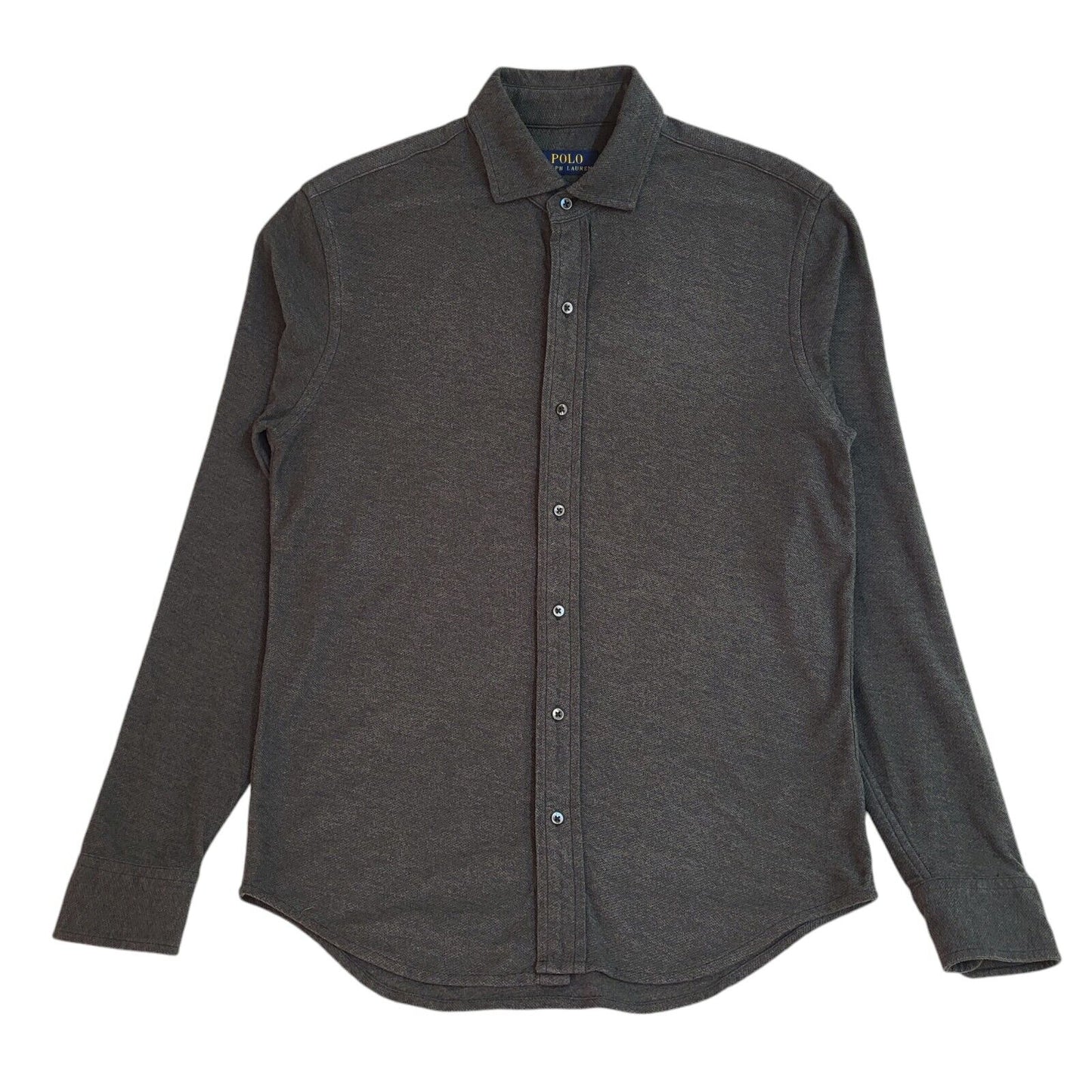 Polo Ralph Lauren Y2k Grey Long Sleeve Shirt Uk Men's Size Small
