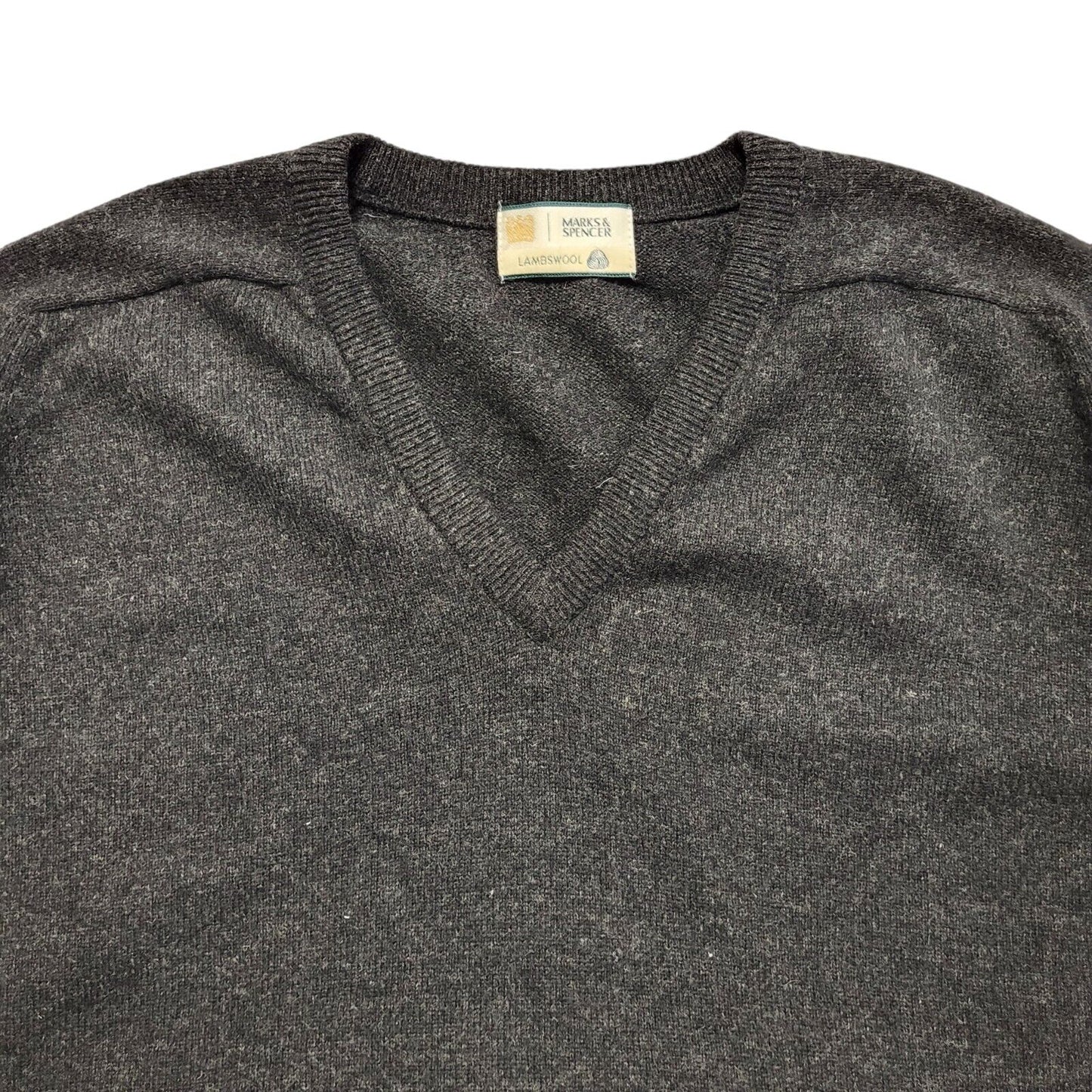 Marks and Spencer Vintage 80's Dark Grey Wool Jumper Uk Men's Size Large
