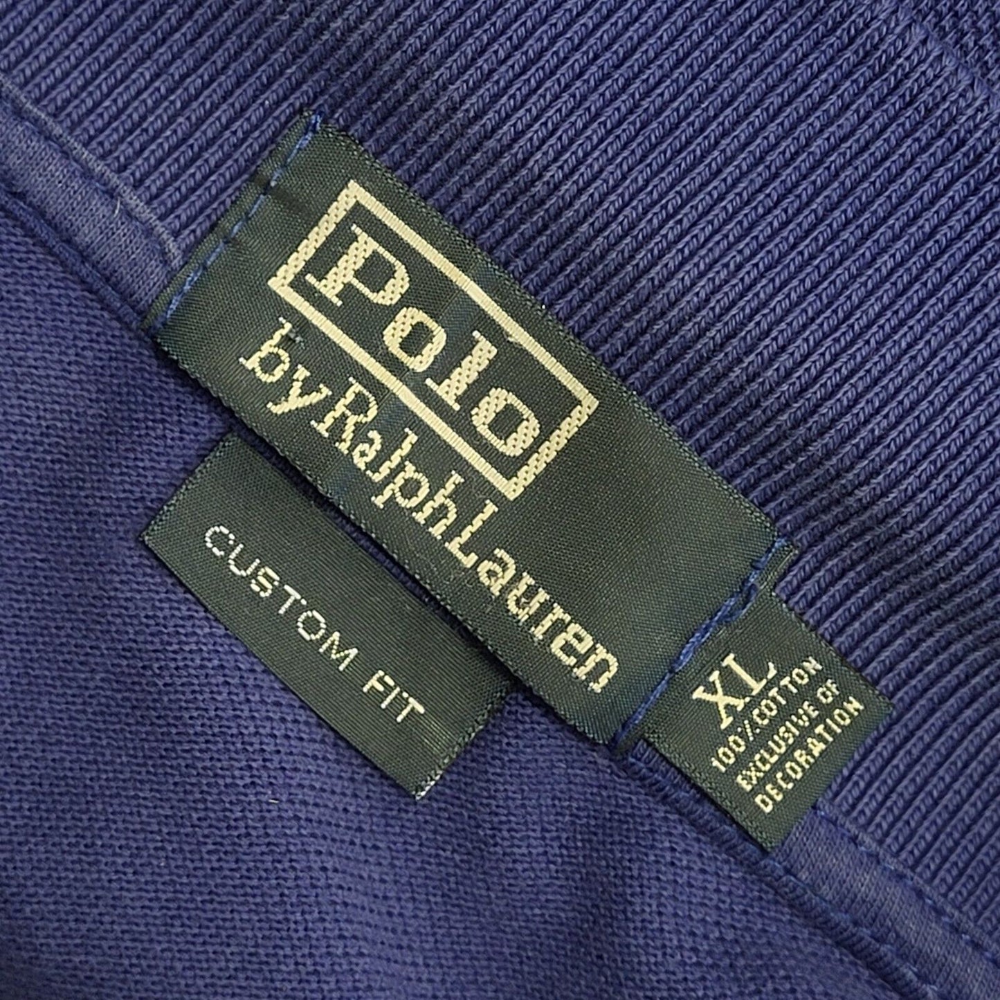 Polo Ralph Lauren 90s Vintage Blue Long Sleeve Polo Top Shirt Men's Size XL