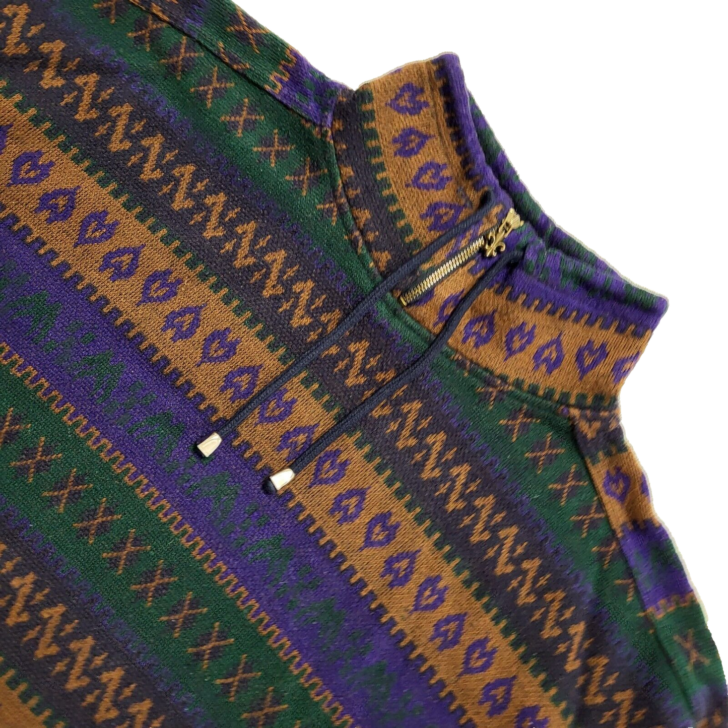 Energie Vintage 90's Brown & Purple Retro Zip Jumper Womens UK Size L