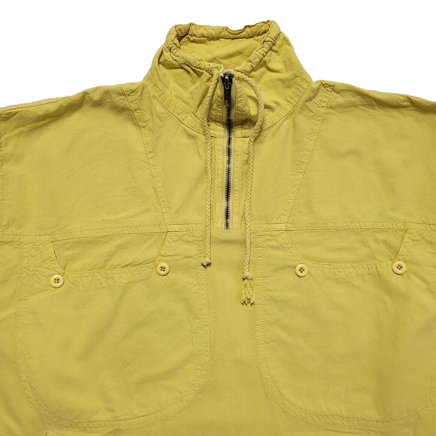 80s Vintage Swiss Yellow Windbreaker Cotton Jacket Men's Size M