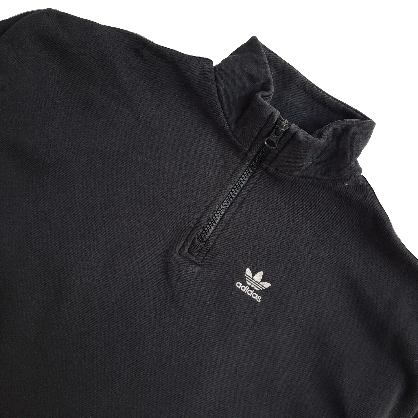 Adidas Black 90s High Neck Sports Tracksuit Top Uk Women's Size 6