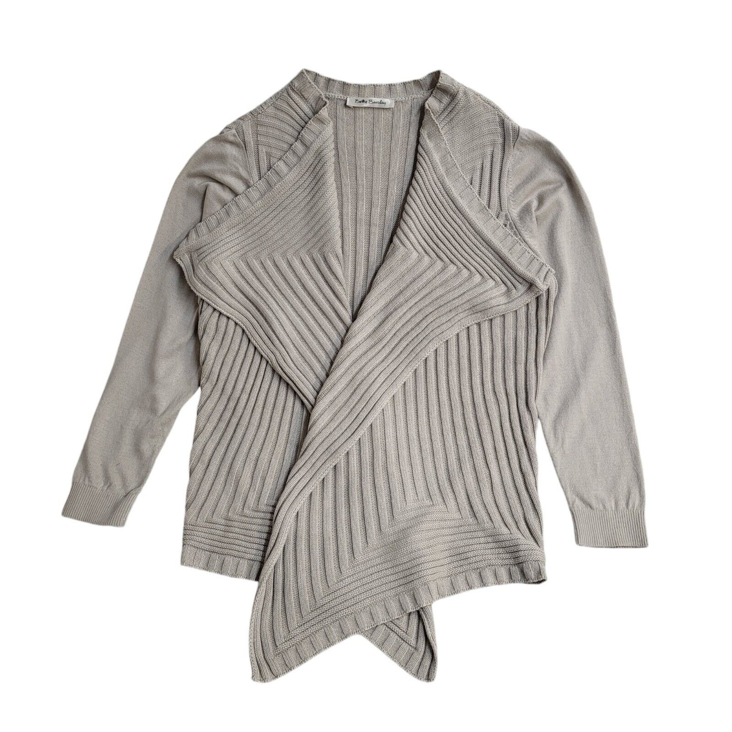 Betty Barclay Vintage 90's Beige Open Knitted Cardigan UK Women's Size 14