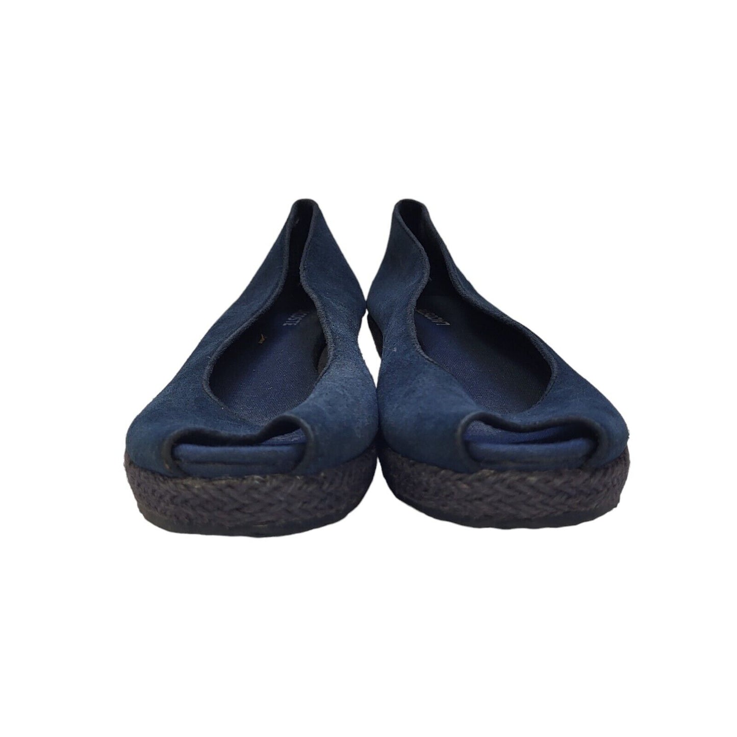 Lacoste Blue Vintage Slip-On Peep Toe Wedge Shoes Uk Women's Size 6