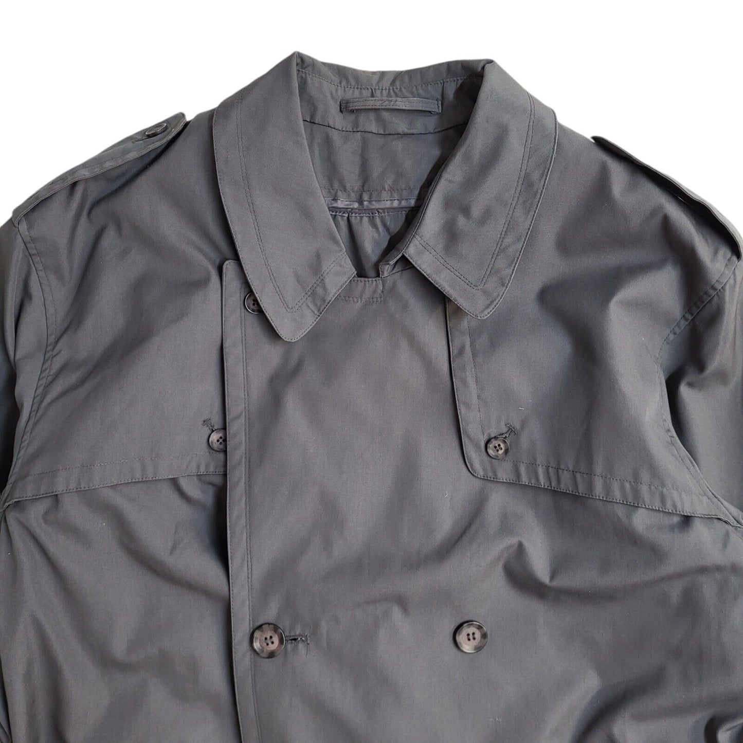 C&A Vintage 80s Grey Button-Up Overcoat Uk Men's Size Large