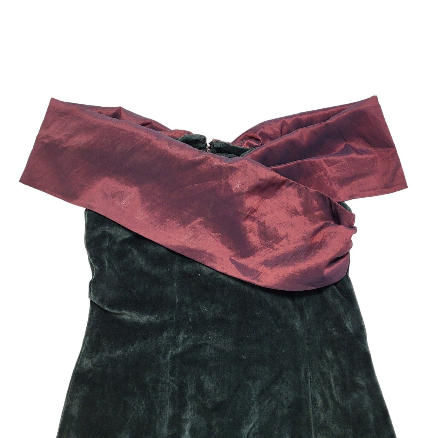 Inspirations Vintage 80's Green & Purple Off Shoulder Long Dress Womens UK 10