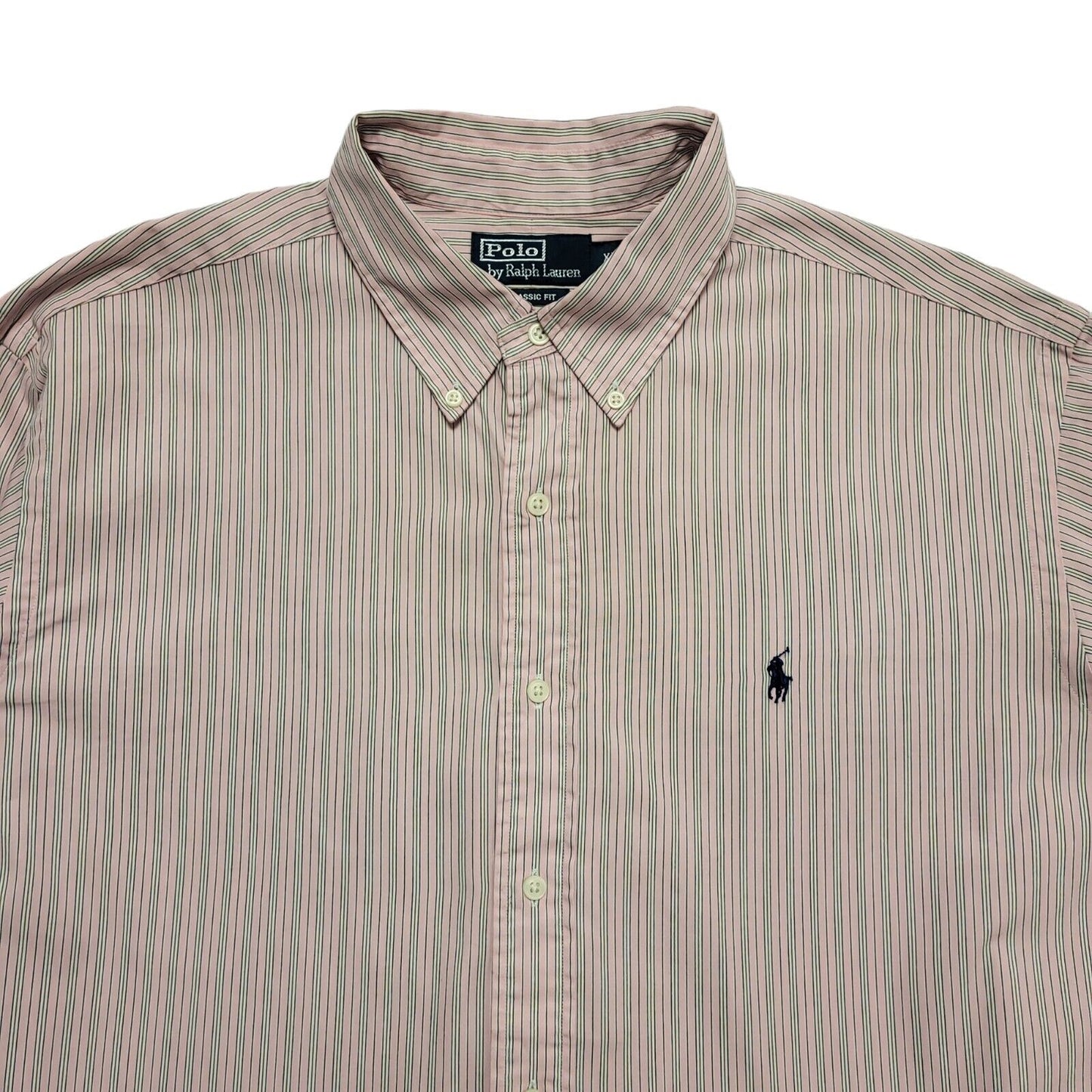 Polo Ralph Lauren Pink & White Striped Shirt Mens UK Size XL