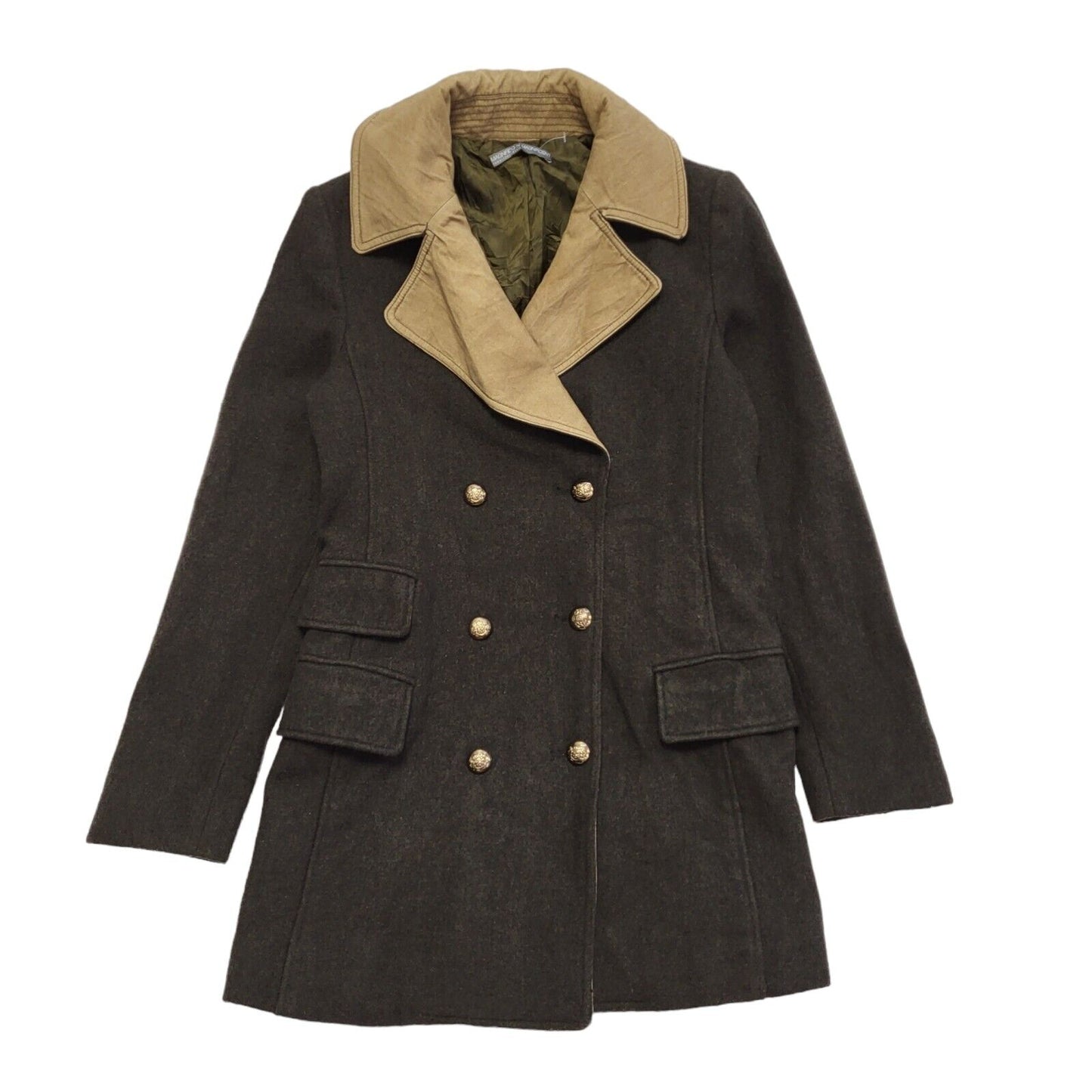 Magnifico Brown 80s Vintage Wool Button Jacket Uk Women's Size Small
