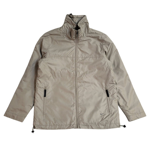 Nike Y2K Beige Zipped Sports Windbreaker Jacket Uk Men's Size S