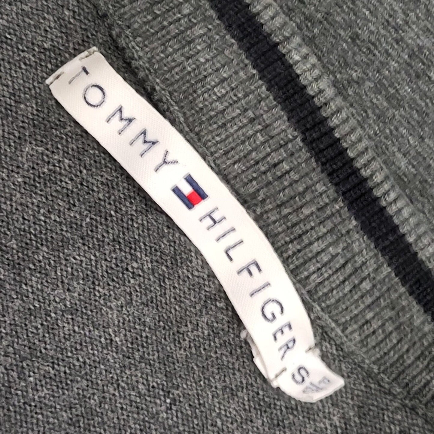 Tommy Hilfiger Y2k Grey V-Neck Jumper Uk Women's Size Small