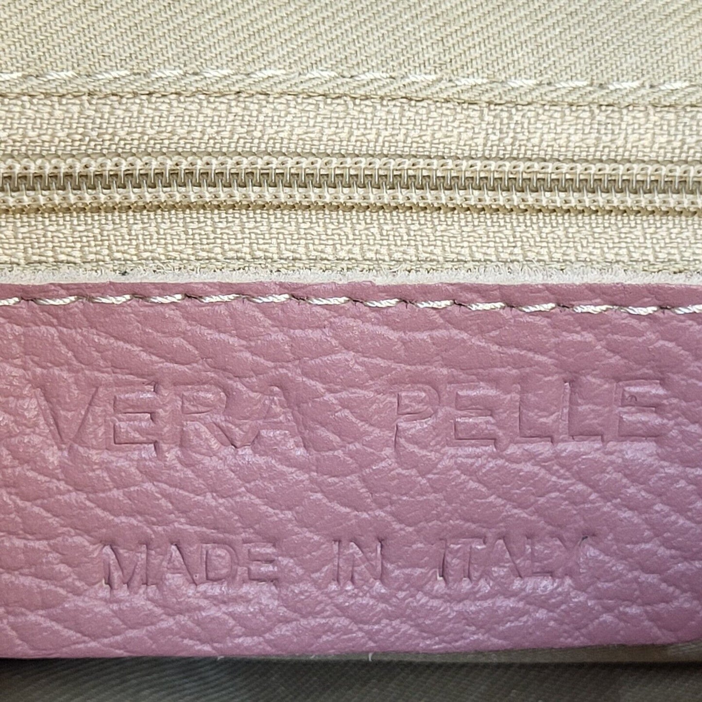 Vera Pelle Pink Leather Clasp Small Shoulder Bag Uk Women's Size 6" x 8"