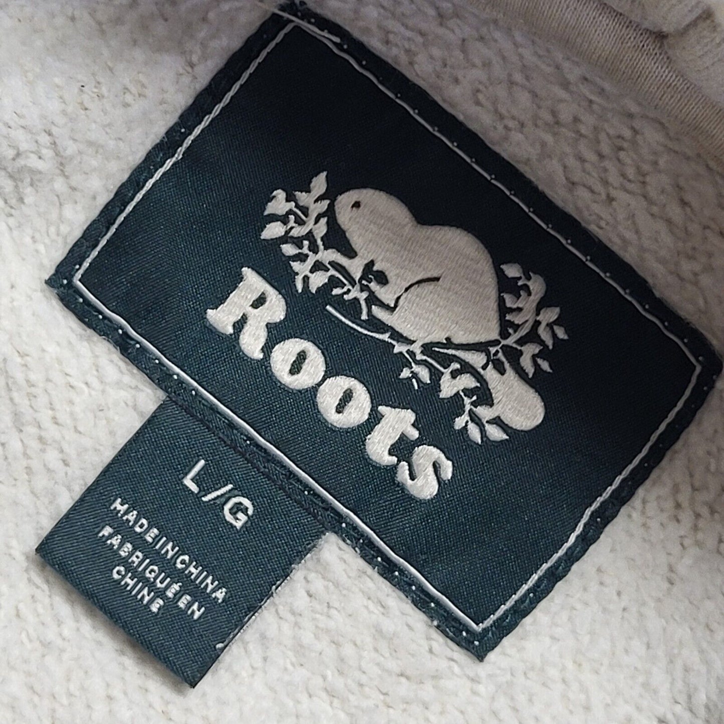 Roots Vintage Y2k Beige Pullover Sweatshirt Hoodie Uk Men's Size L