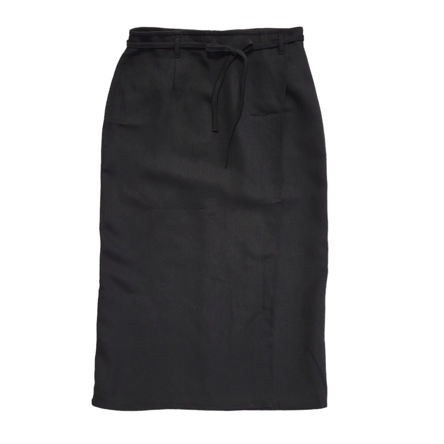 Marks and Spencer Vintage 90's Black Belted Pencil Skirt Womens UK 12 W26