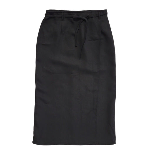 Marks and Spencer Vintage 90's Black Belted Pencil Skirt Womens UK 12 W26