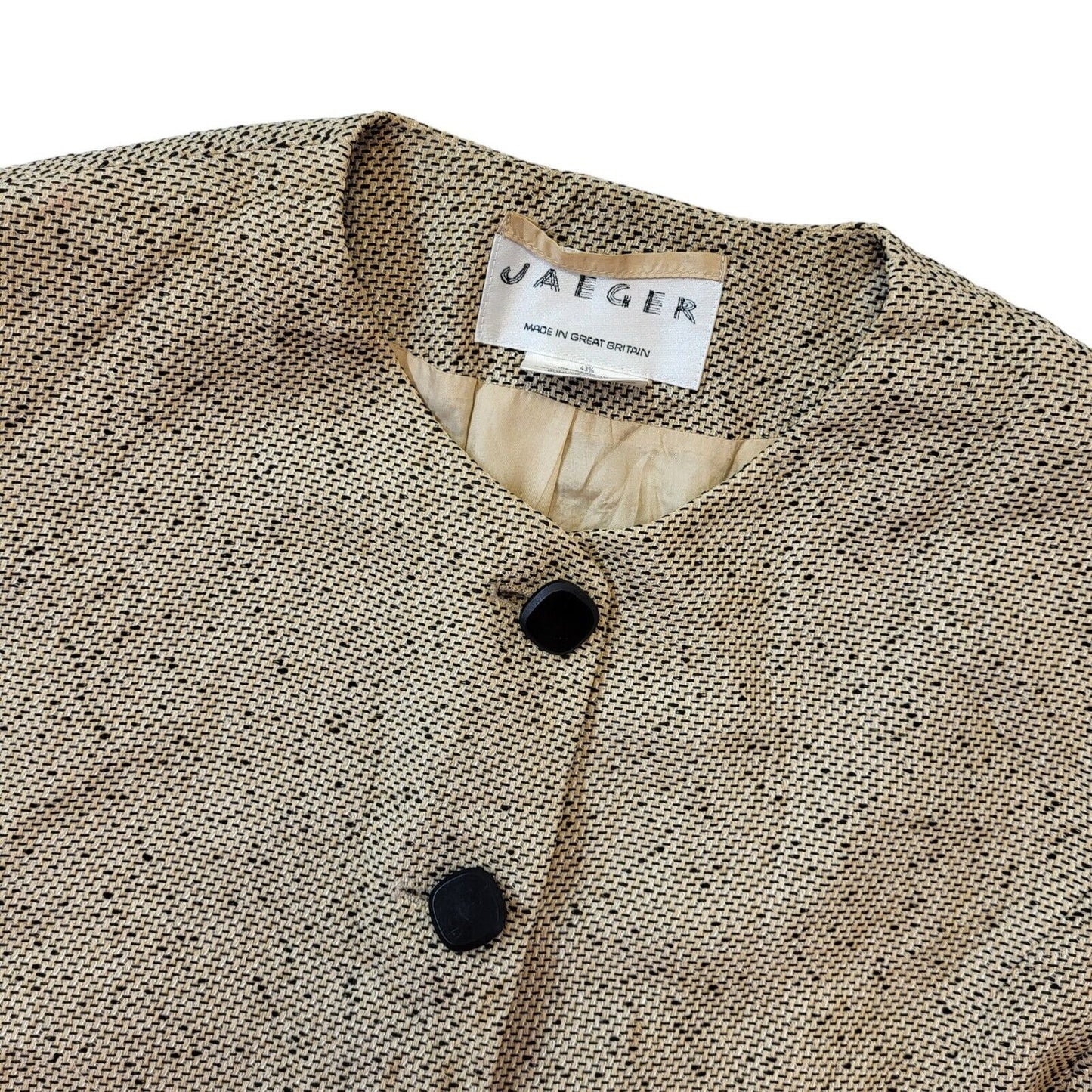 Jaeger 80s Vintage Beige Button Up Blazer Jacket Women's Size 16