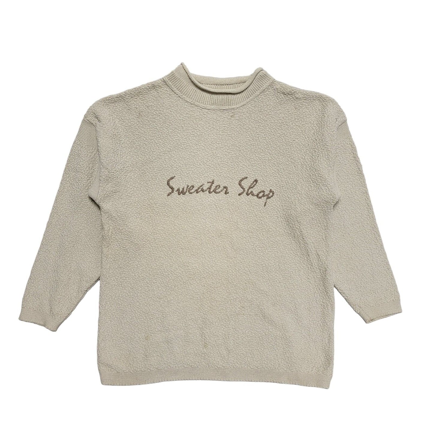 The Sweatershop Vintage 90's Beige Round Neck Jumper Mens UK L/XL