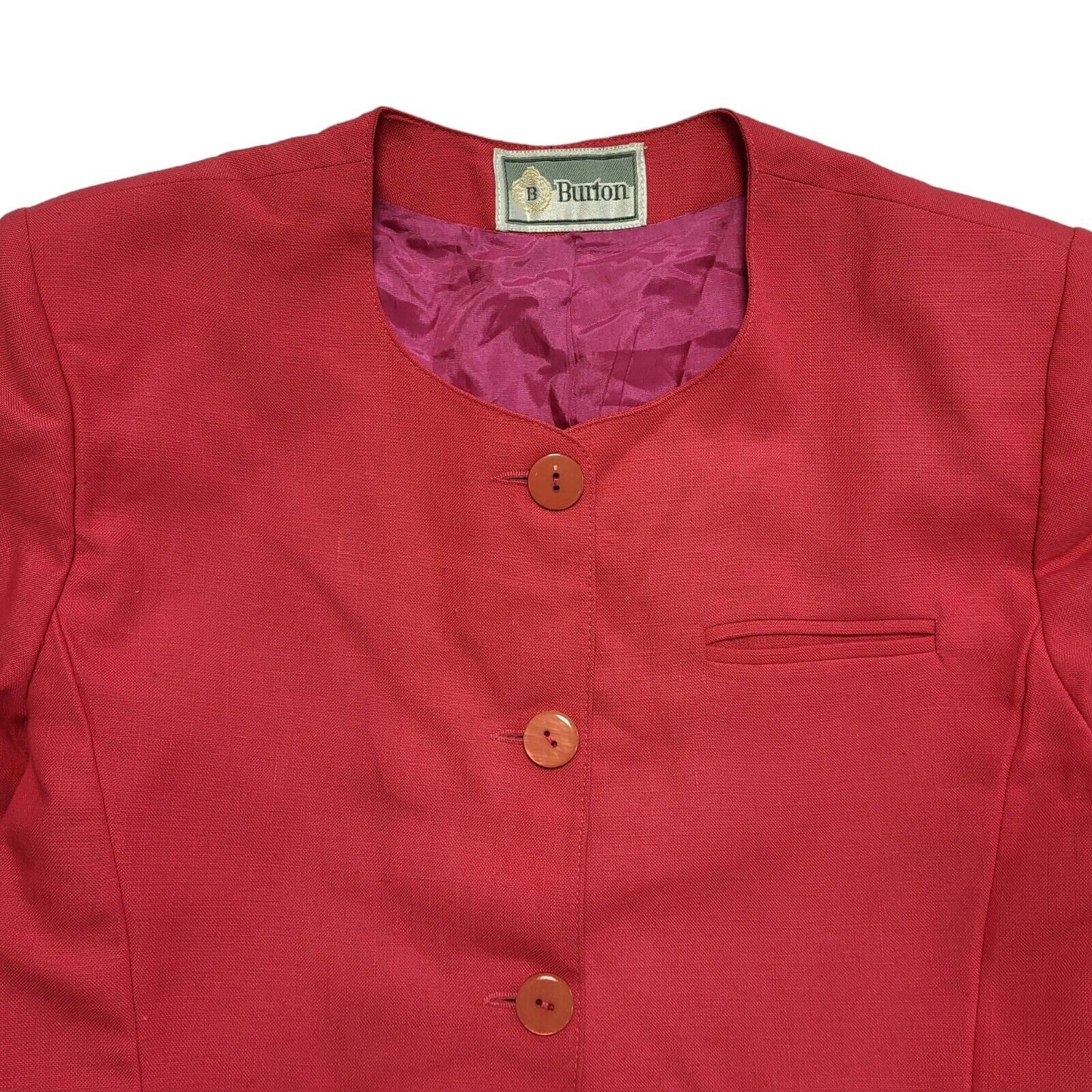 Burton Pink 80s Button Dress Jacket Uk Women's Size 12