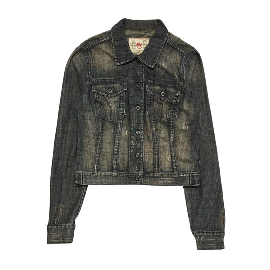 French Connection Blue 90s Vintage Button Denim Jacket Uk Women's Size 10