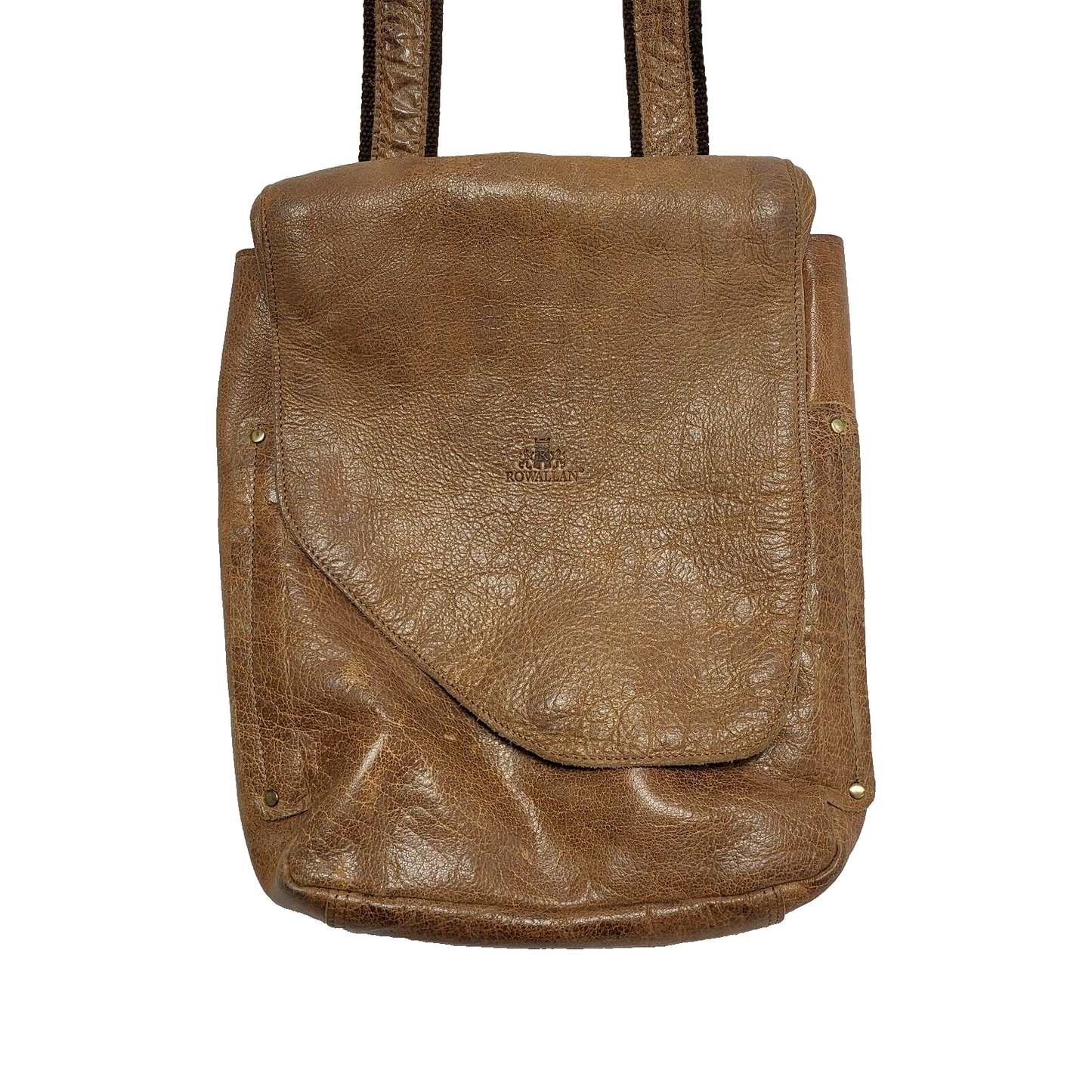 Rowallen Brown Vintage Leather Satchel/Top Handle Bag Uk Women's 13" x 10"