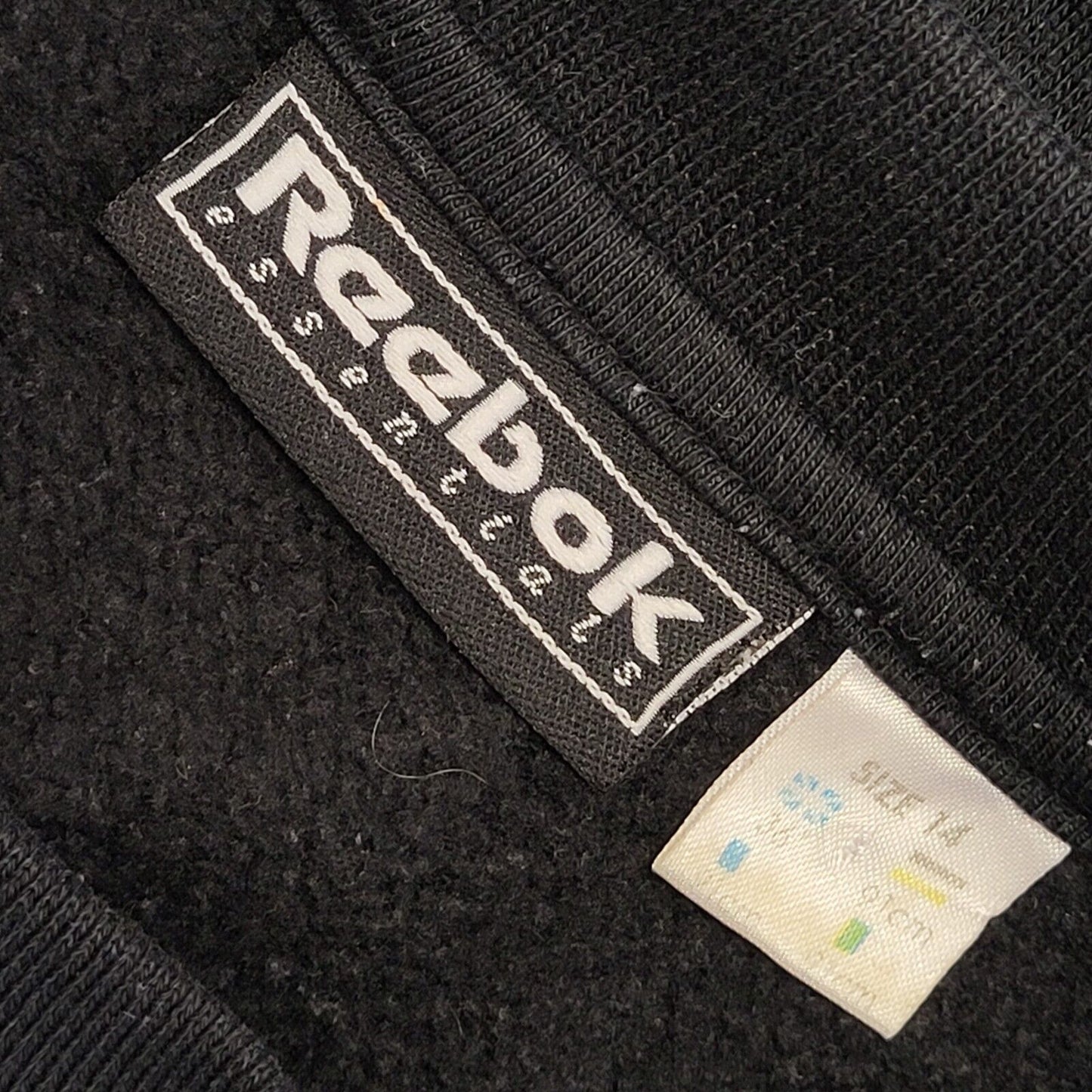 Reebok Essentials Spell Out  Vintage Y2K Black Sweatshirt Women's Size UK 14