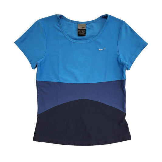 Nike Vintage Y2K Blue Short Sleeve Sports T-Shirt Womens UK L