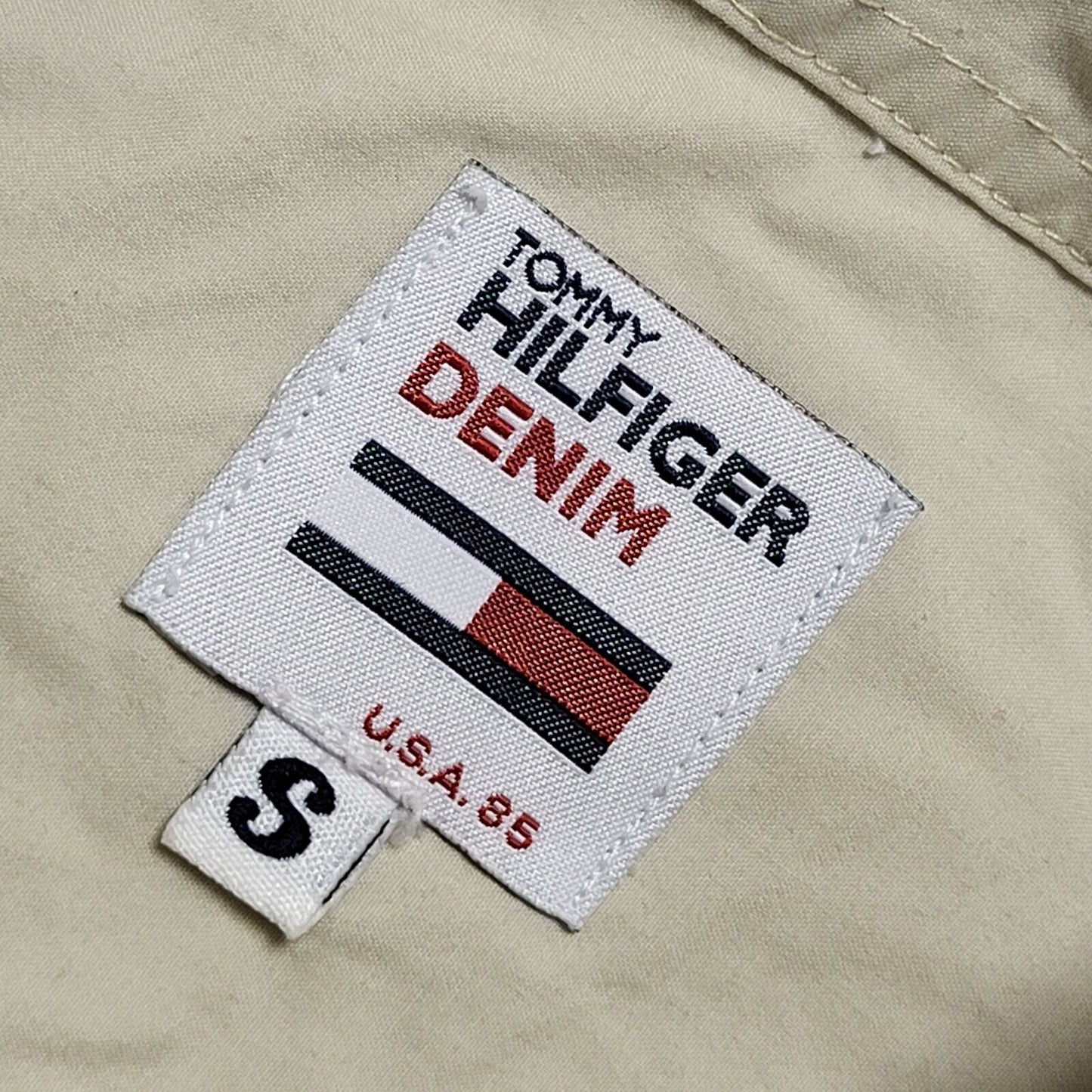 Tommy Hilfiger Vintage 80's Beige Long Sleeve Shirt Men's UK Size S