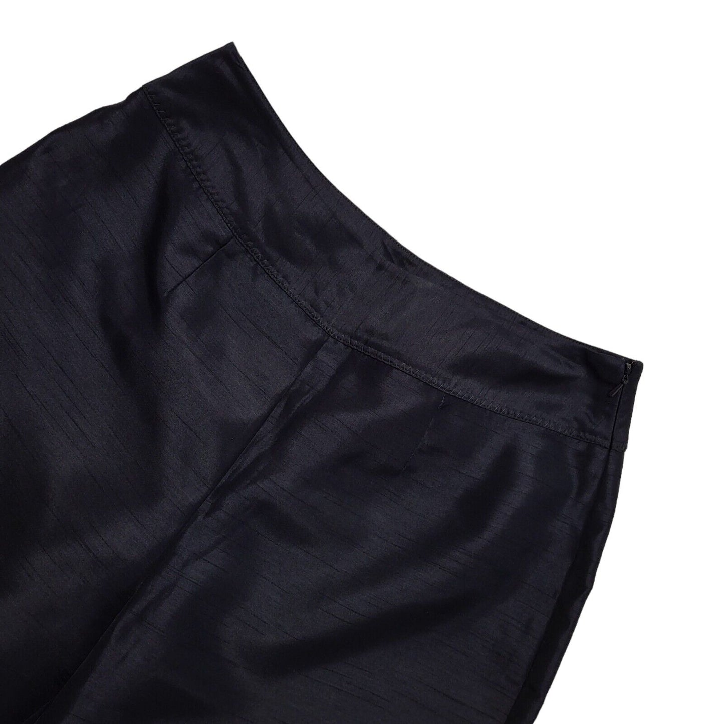 Quo Vintage 90's Dark Blue Straight Trousers Uk Women's Size 10 W28 L29