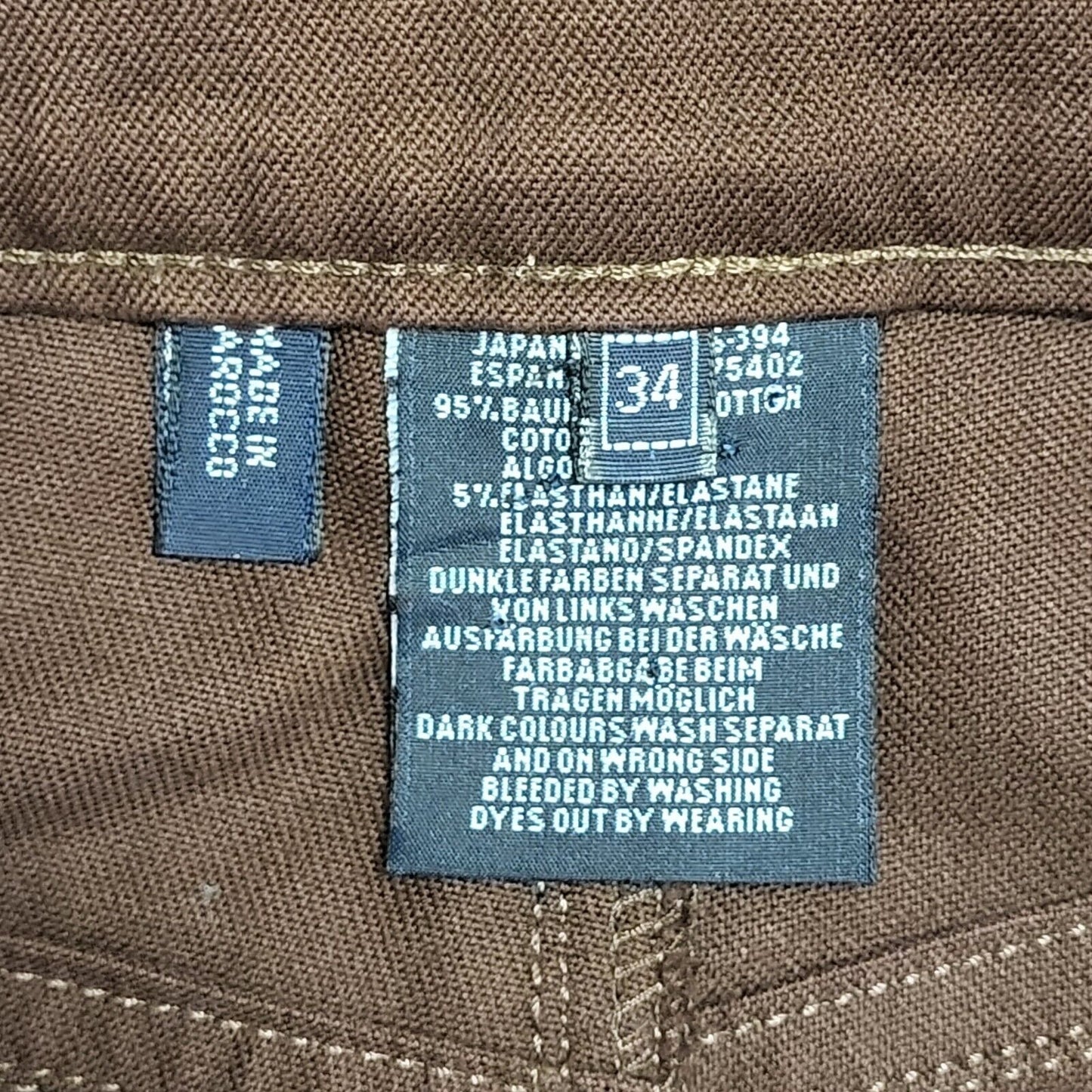 Escada Vintage 80's Brown Skinny Jeans Womens UK XS/S W24 L31