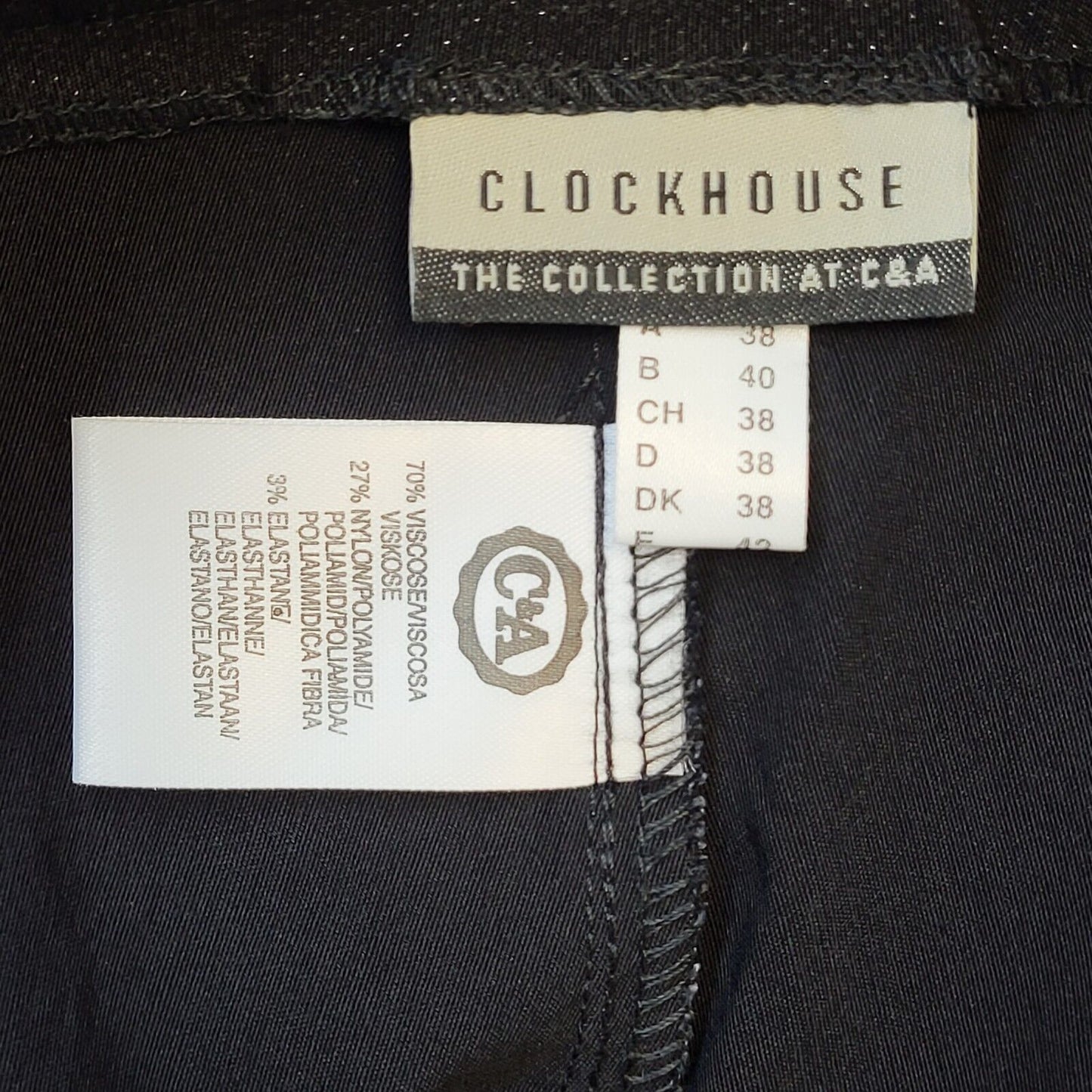 Clockhouse 90s Vintage Black Glittery Dress Trousers Women's Size 12 W30 L30