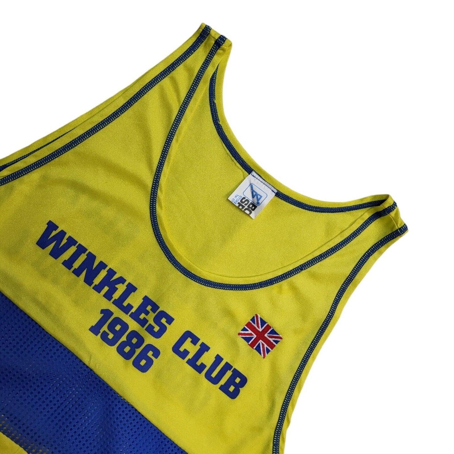 Winkles Club 1986 Vintage Yellow & Blue Vest Top Boy's Size M