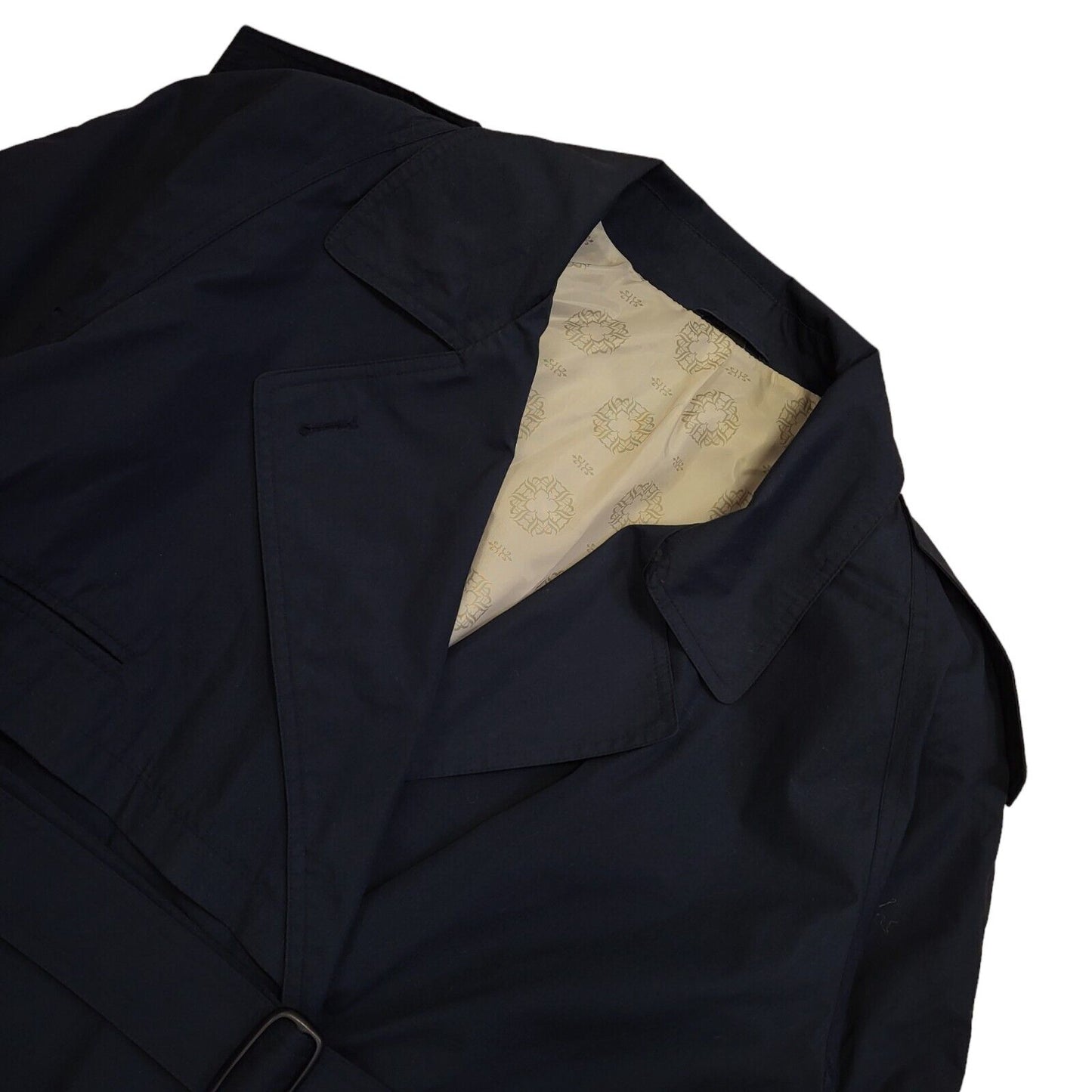 C&A Navy Blue Vintage 80s Button Belted Coat Women's Size 14