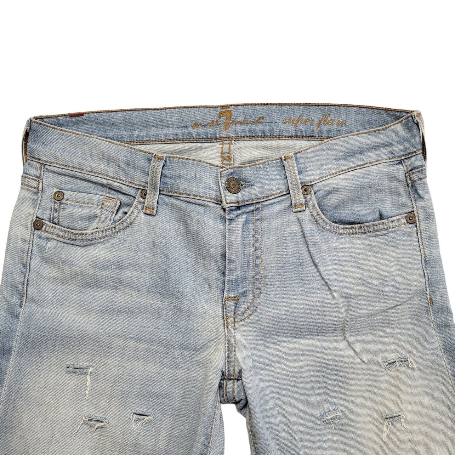 7 All Mankind Vintage 90's Blue Zipped Denim Shorts Uk Unisex Adults W28