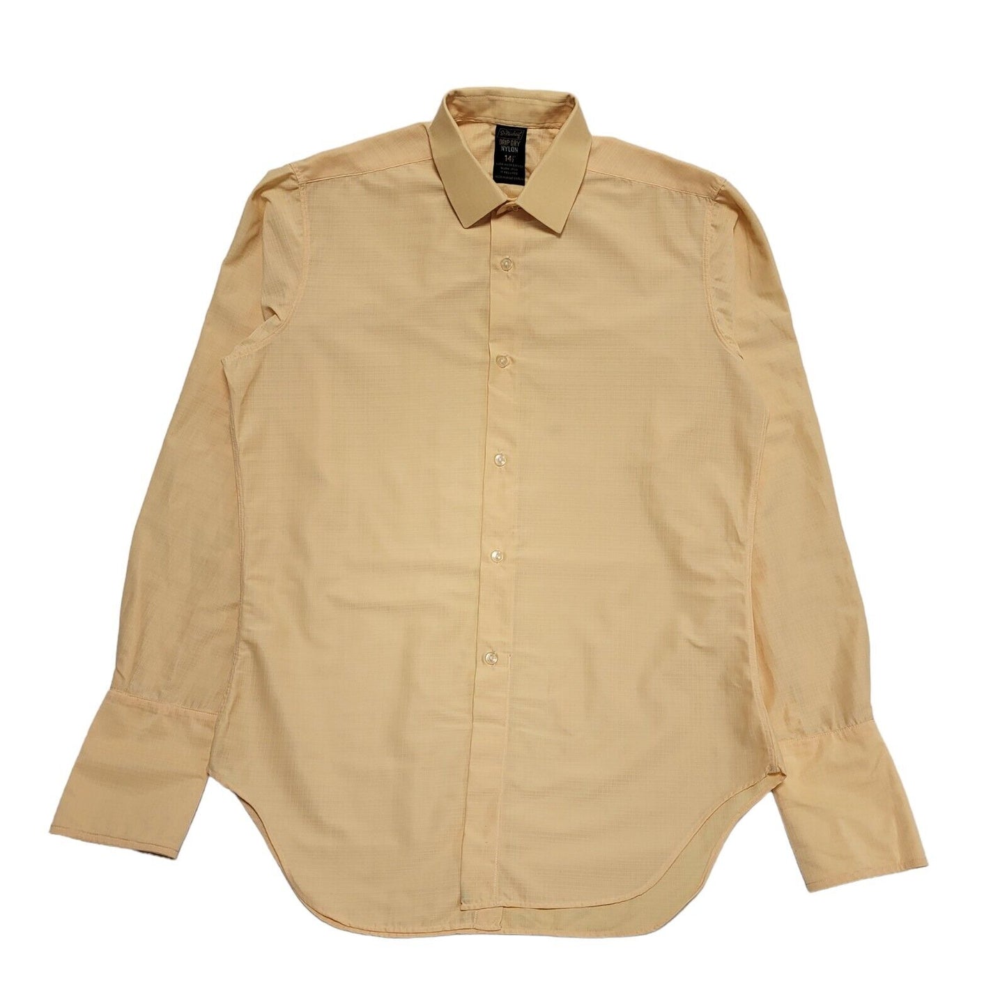 St Michael Vintage 70s Drip Dry Yellow Long Sleeve Shirt Men's Small